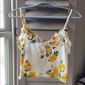 L’acadmie the floral top in yellow rose